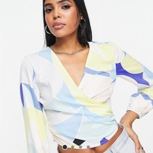 ASOS patterned wrap top